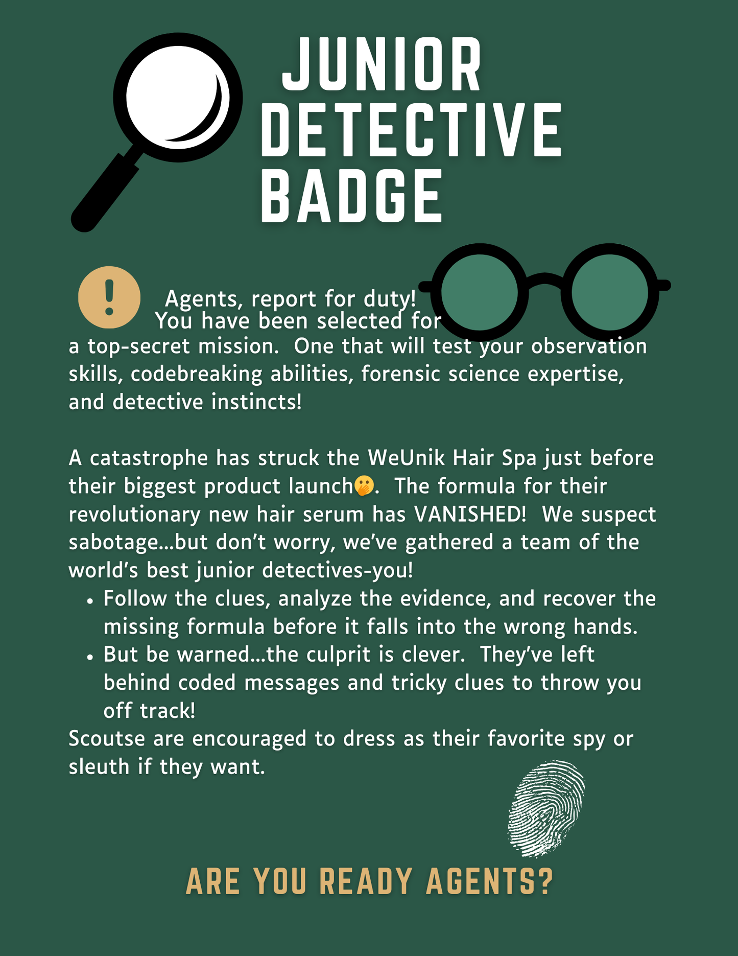 Junior Detective Badge (The Great Hair Salon Mystery)